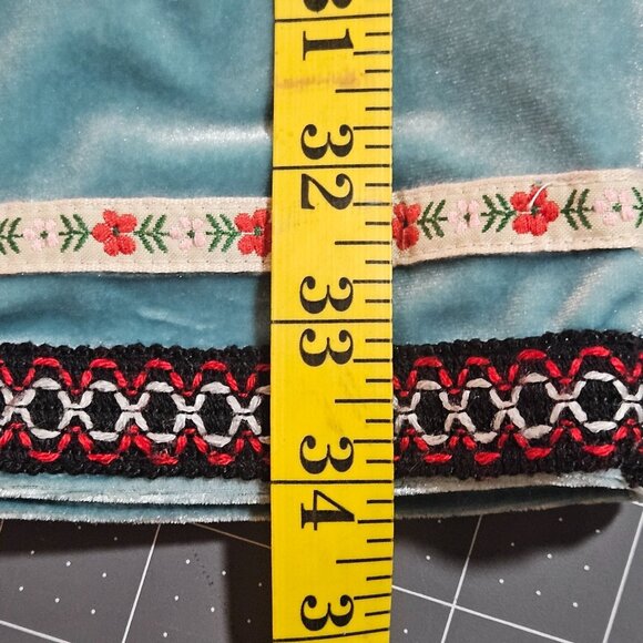 Free People Scandinavian Dress S Icy Shade Blue Embroidered Cottage Fairy - Picture 12 of 16